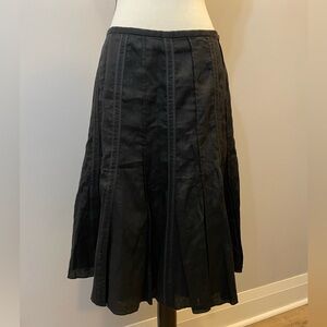 100% Linen Elegant Black Women's Skirt Size 8